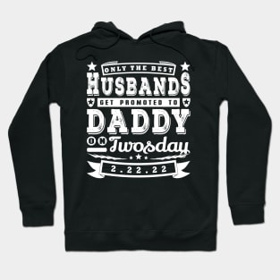 Only The Best Husbands Twosday Funny Typography White Text Hoodie